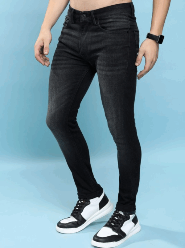 Men Skinny Fit Clean Look Light Fade Whiskers Stretchable Jeans - Image 3